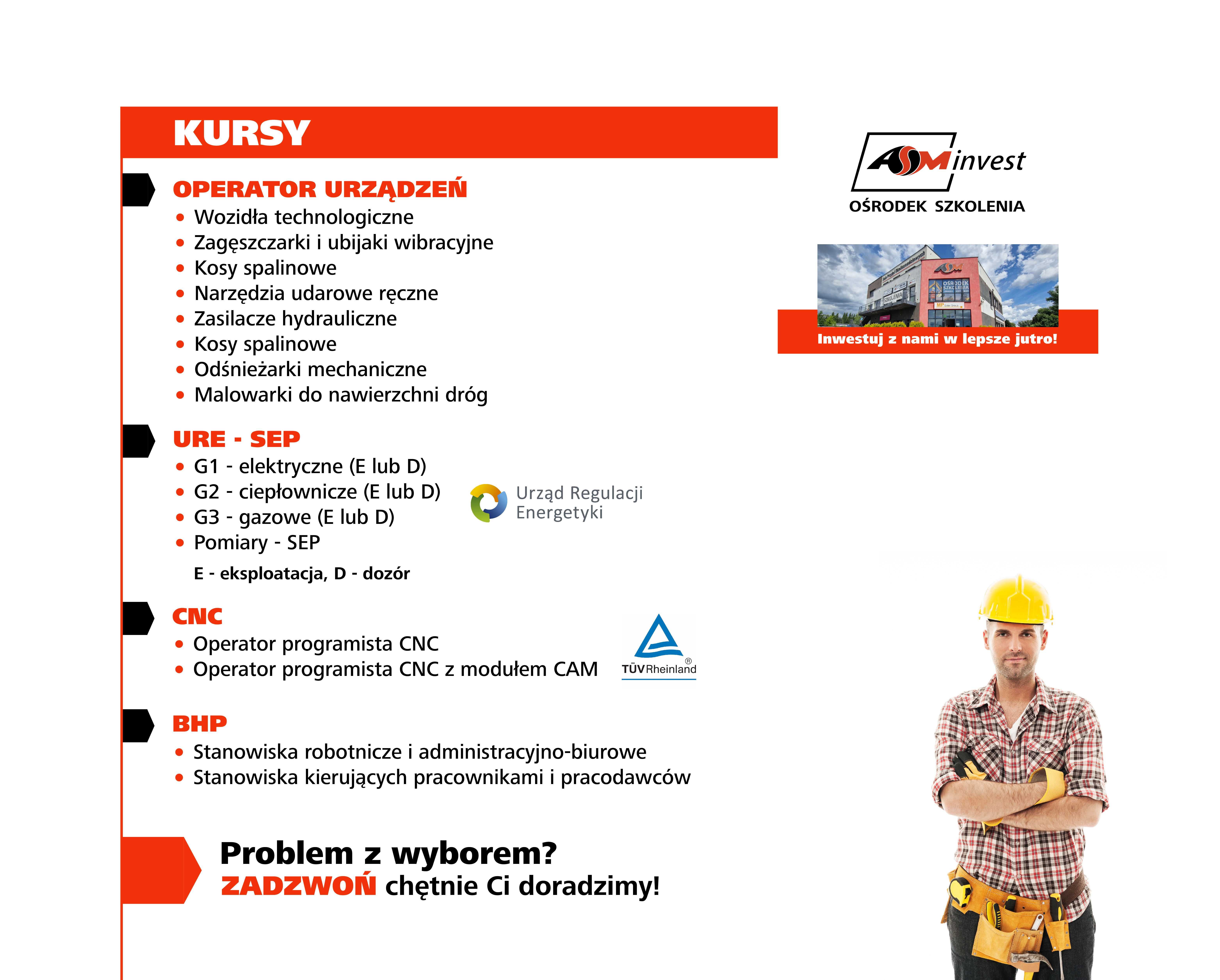 Kursy operatorów - Koparkoładowarka Koparka, Ładowarka klasy 1 i 3