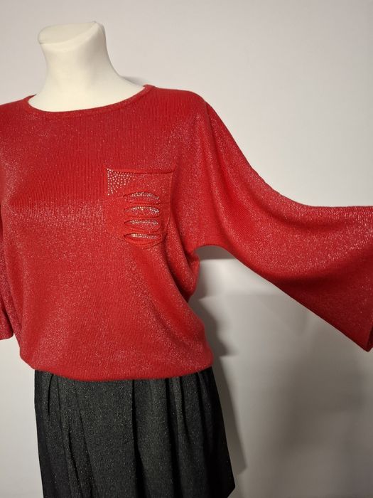 Cienki sweterek/bluzka damska wełna, kaszmir