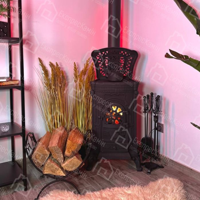 Чавунна піч камін буржуйка Eurokom Ingrid 9 КВт подвійна стінка