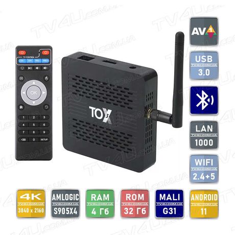 Смарт ТВ приставка TOX3 4/32 Гб Smart TV Box Android 11