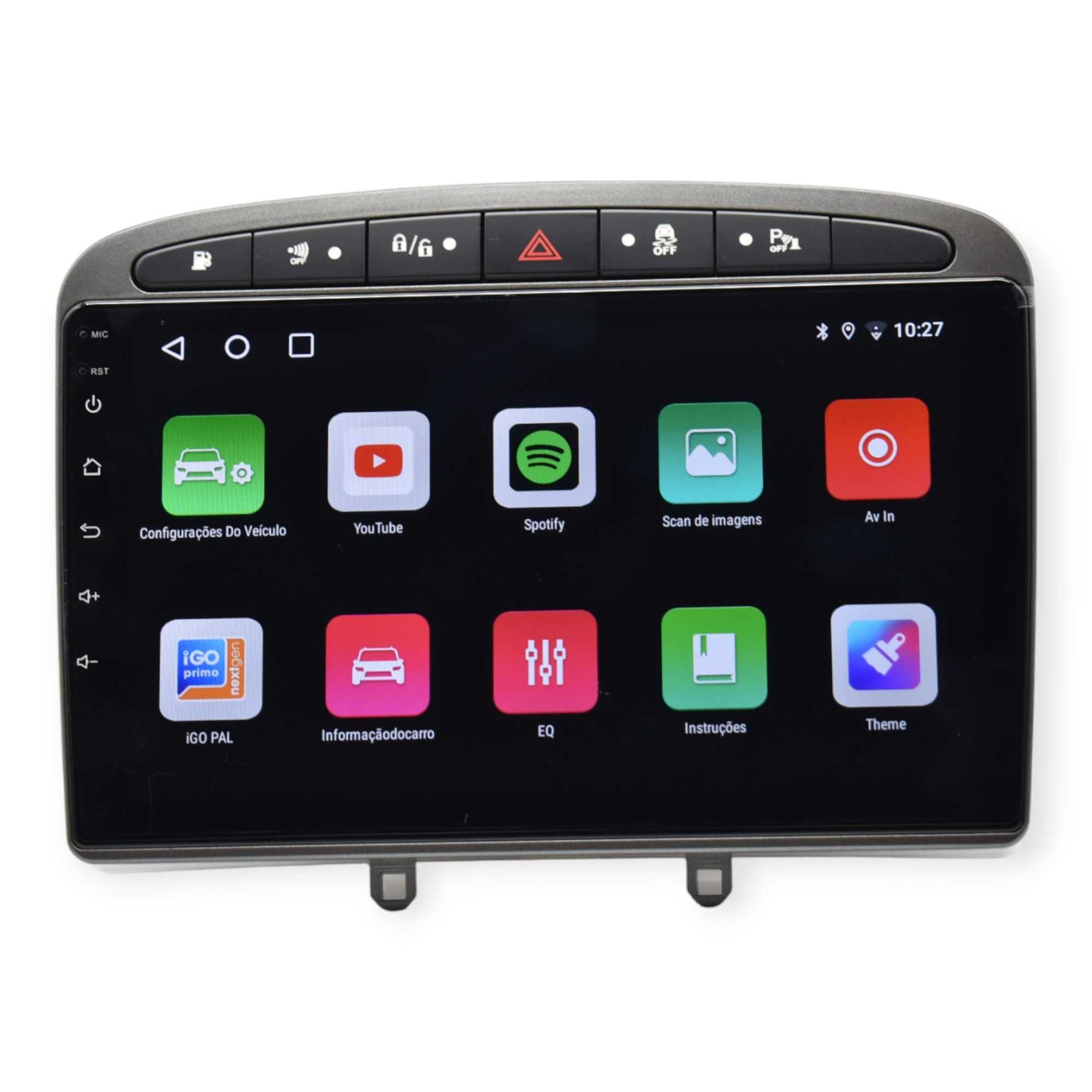 Rádio 2 DIN Android Peugeot 308 e Peugeot 408 Cinza – GPS WIFI Carplay