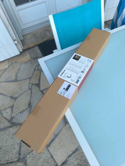 STRÅLA Candeeiro LED de pé, forma de fósforo madeira