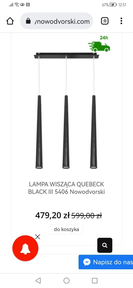 Lampa wisząca Novodworski