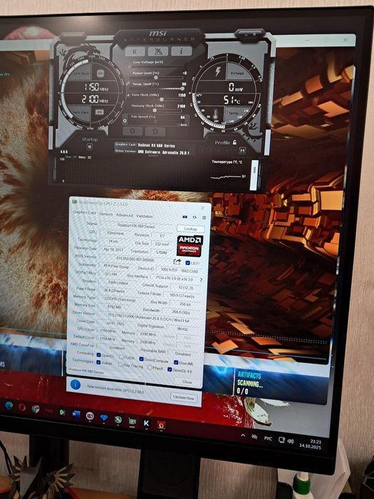 Видеокарта б\у XFX RX580 8GB как новая ХОЛОДНАЯ и другие карты