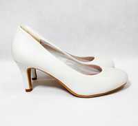 Buty damskie białe szpilki czółenka ANNE FIELD 40 26,2 cm BD0109