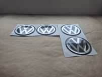 naklejki w alu felgi do Vw średnica 5,9cm czarno srebne