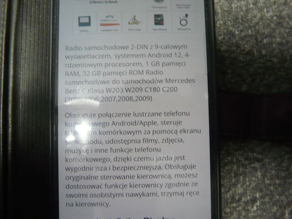 radio nawigacja Android 12GPS Bluetooth Mercedes W203 W209 C180 C200