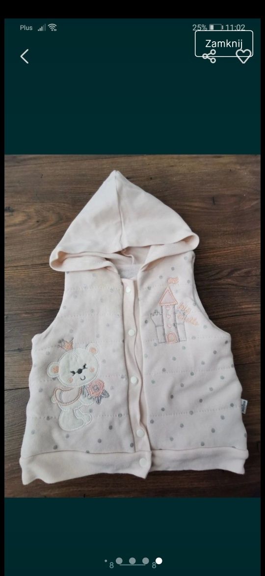 Komplet cutebear r. 80/86 spodnie z falbanką bluzka kamizelka