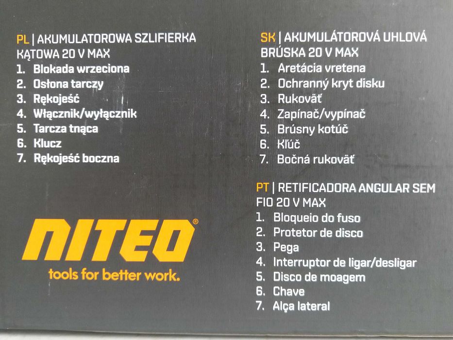 NOWA Akumulatorowa Szlifierka Kątowa 20V Max 125 mm Diaks NITEO