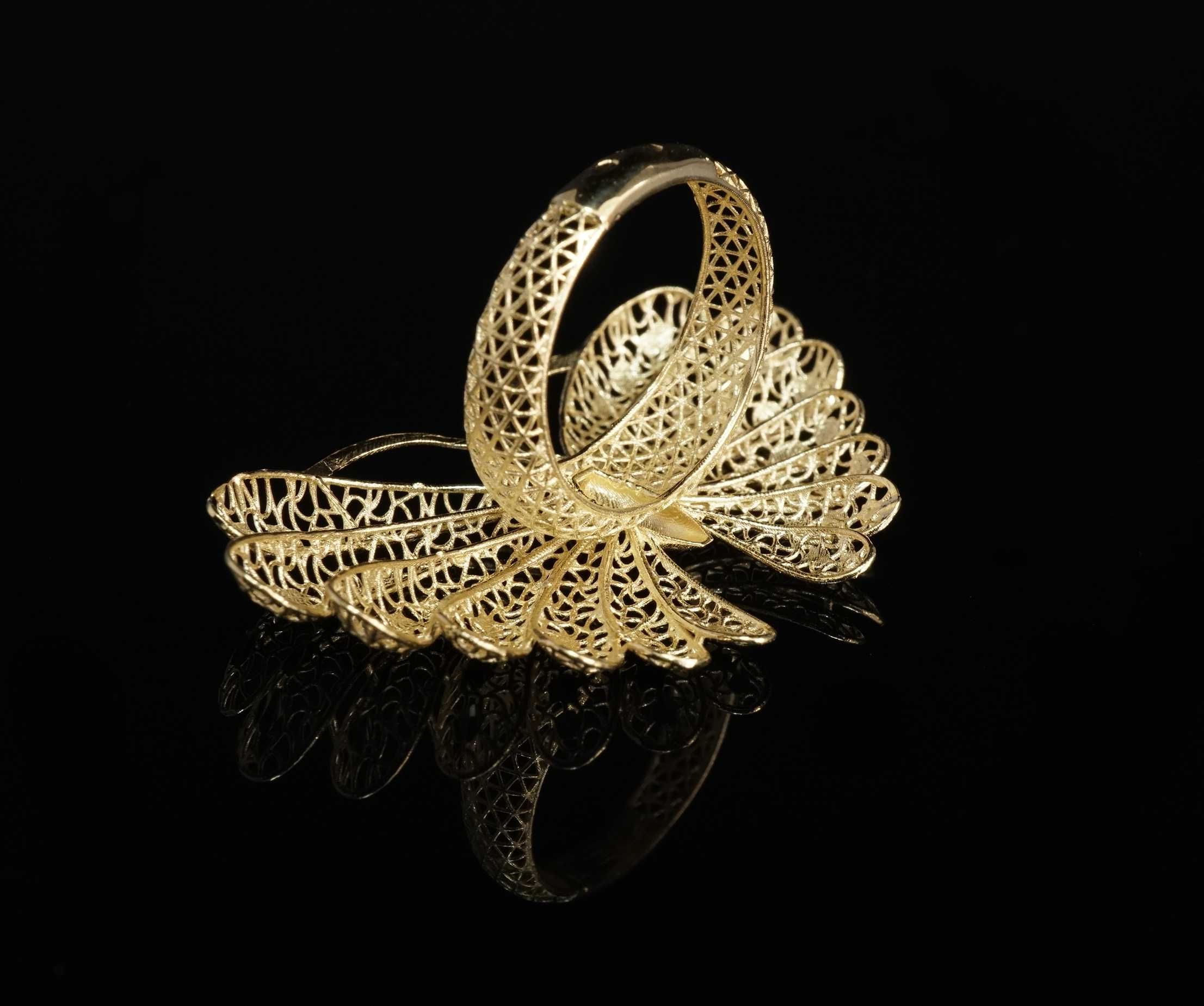 Złoto 585 - złoty pierścionek Motylek ażurowy Rozm 18