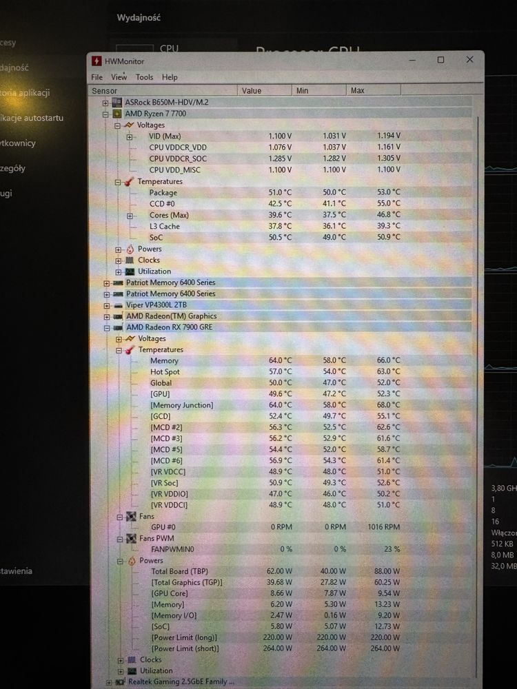 R7-7700 / RX 7900 / 32gb 6400 / SSD 2tb Komputer Stacjonarny do Gier