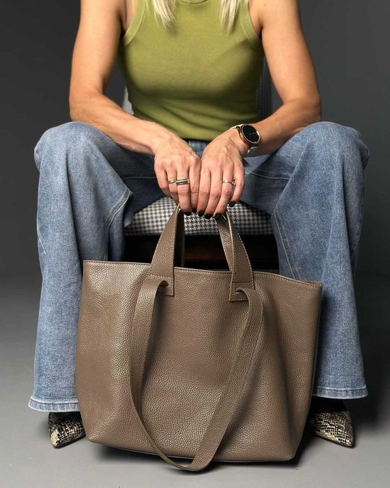 Велика Італійська сумка шопер натуральна шкіра