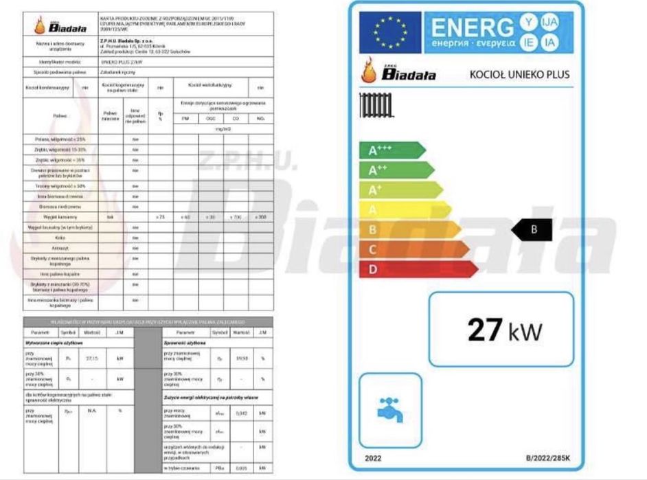 Kocioł Na drewno węgiel 27 kw do 240 m2 Dostawa0Zł Nadmuch Ruszt wodny
