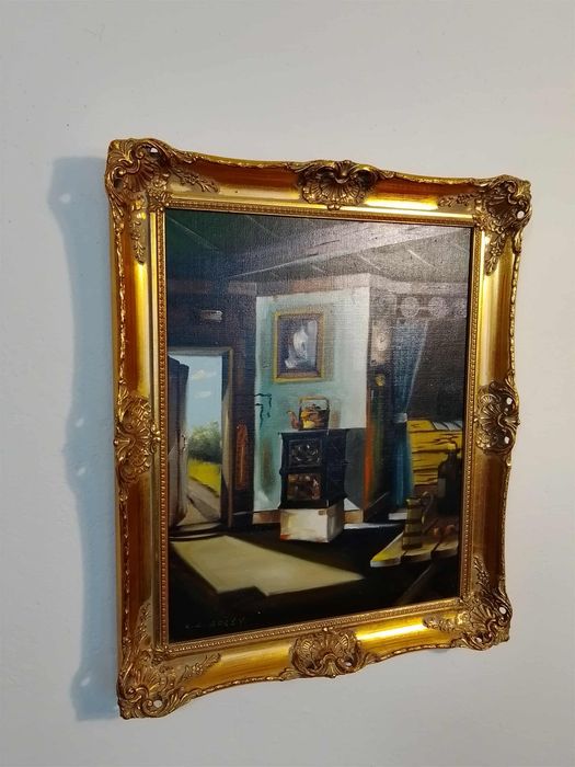 Stary obraz na płótnie OLE C. BORCH