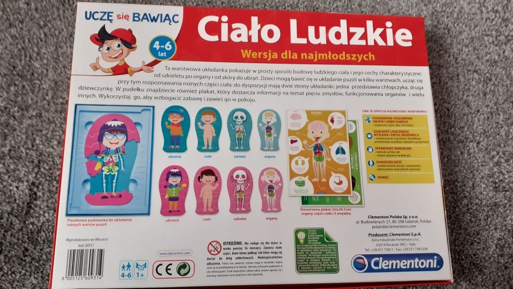 Ciało ludzkie układanka clementoni