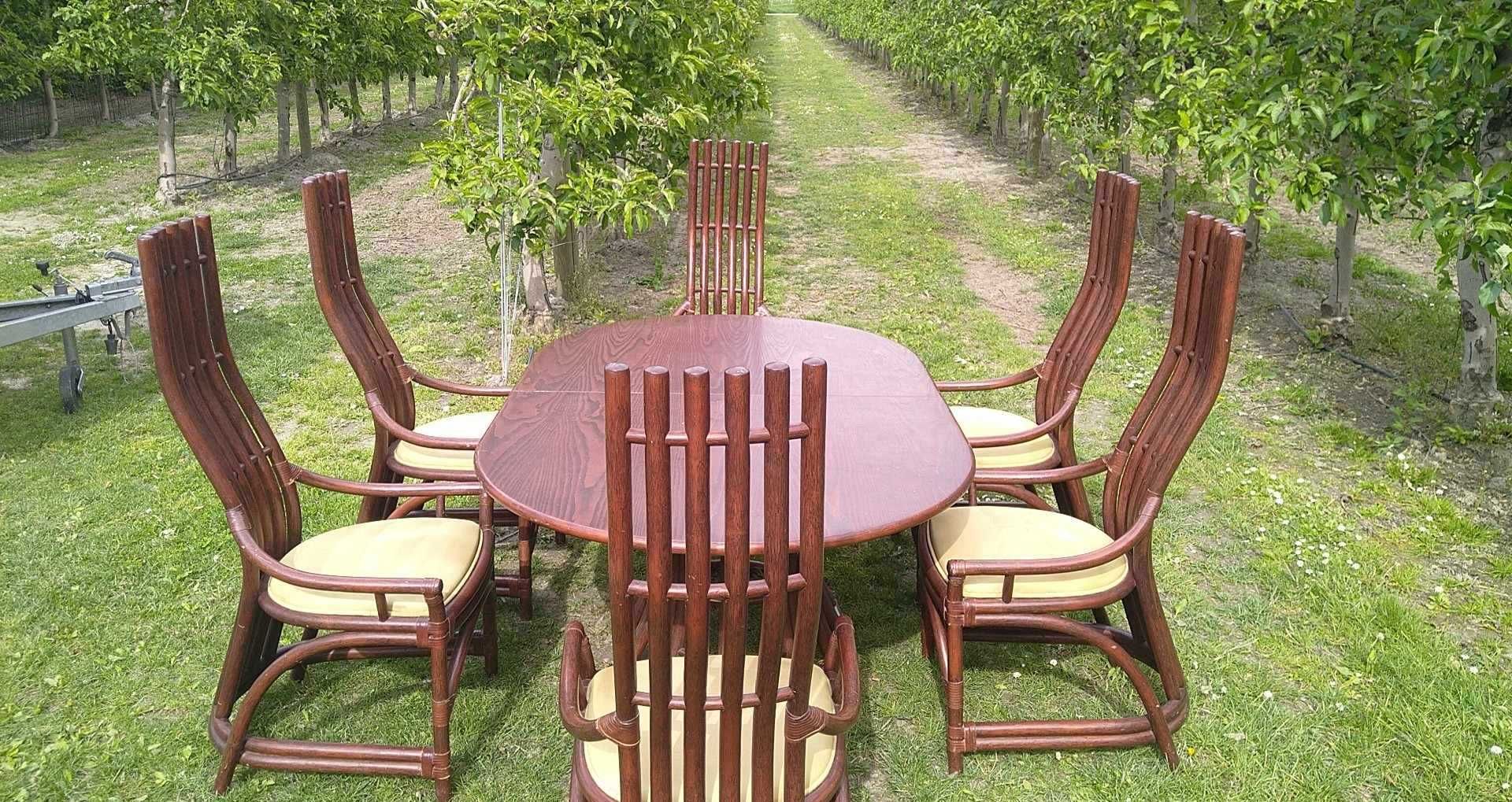 6 krzeseł + stół rozkładany