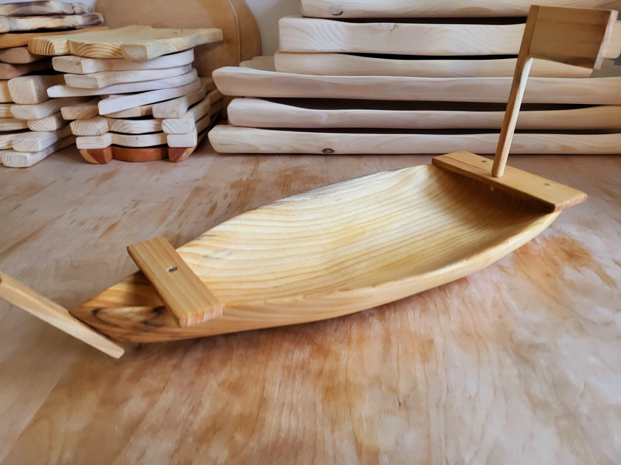 Łódka na sushi taca OBROTOWA statek na sushi 40cm