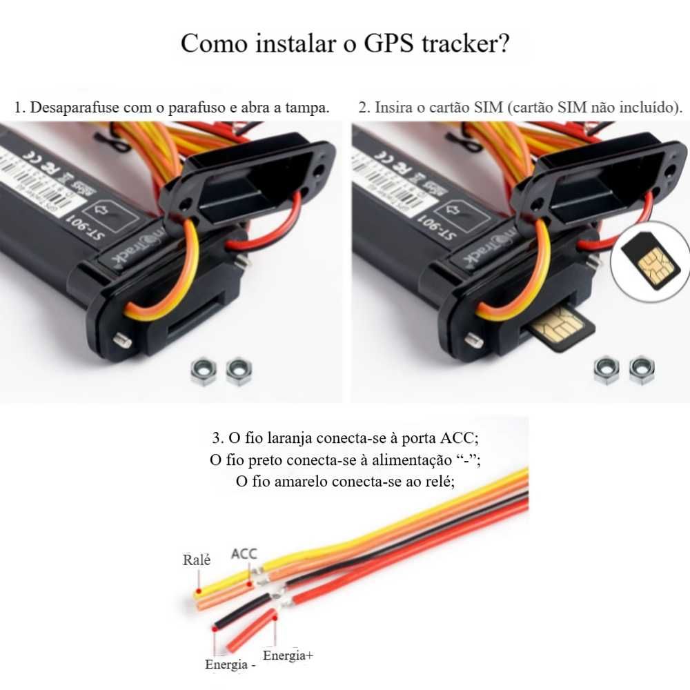 GPS 4G para Carro/Moto com Alarme, Motor Remoto e APP