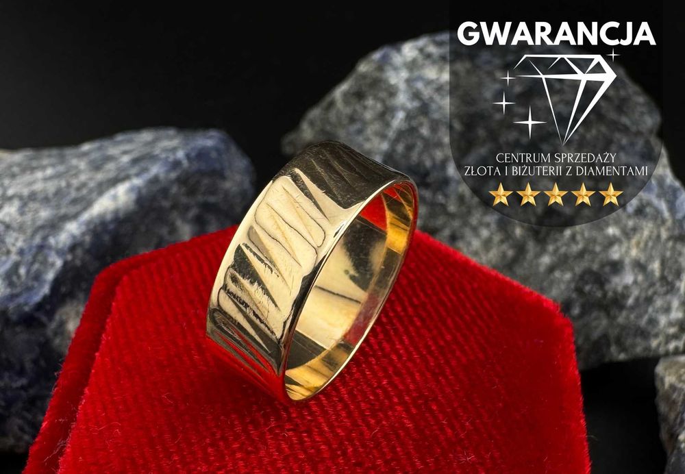 Złota Obrączka z Delikantym Wzorem | JAK NOWA | 585 | 2.86g