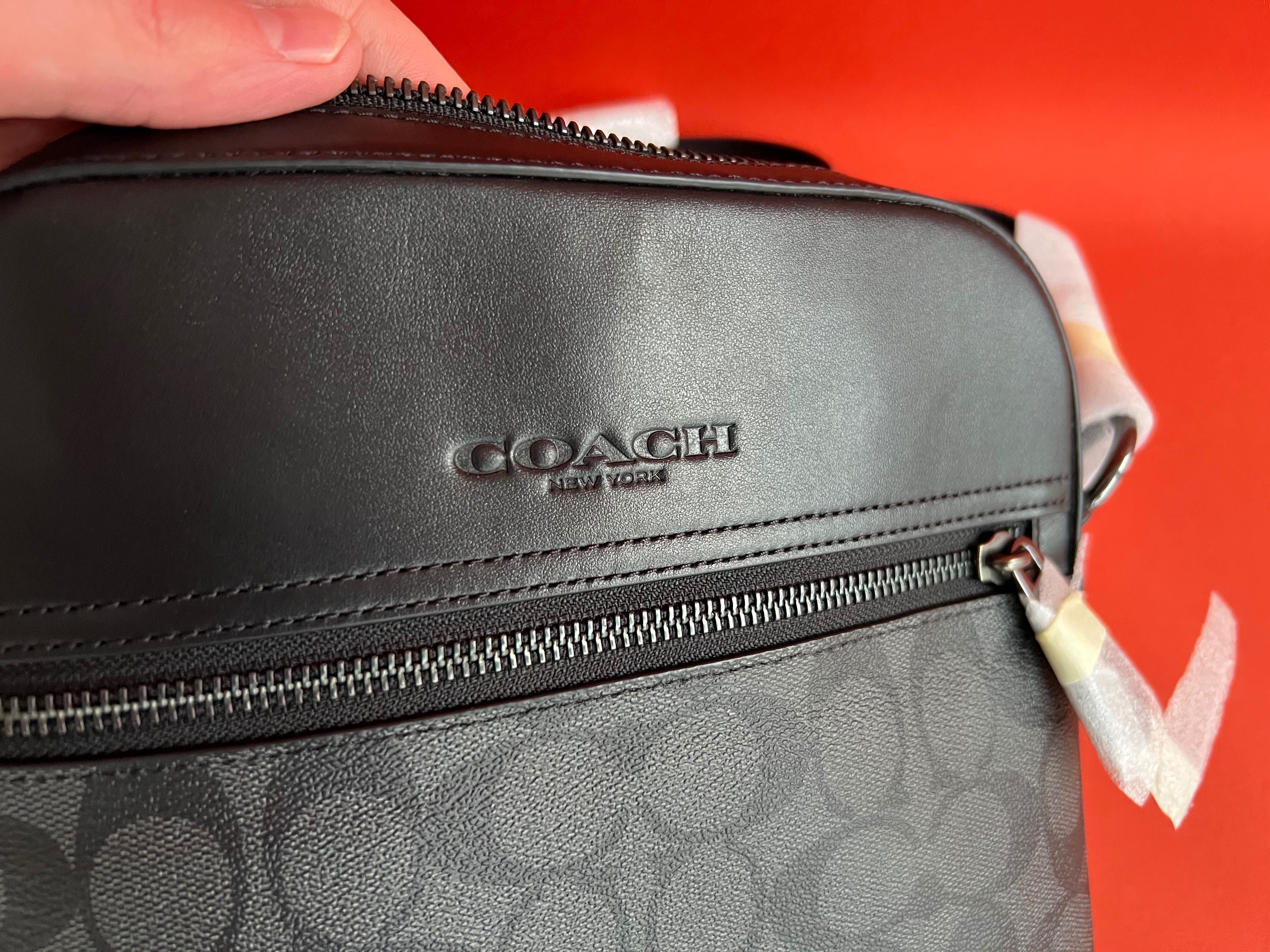 Coach Houston Flight Bag оригинал мужская кожаная сумка барсетка NEW