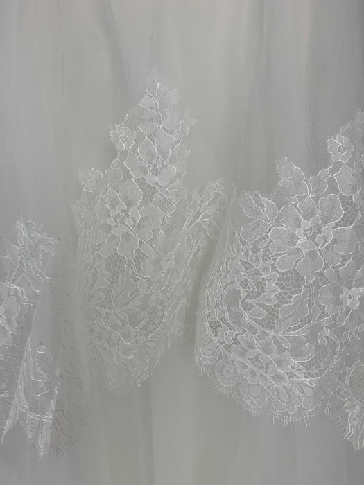 Nowa Suknia ślubna katedralny tren 38 M Księżniczka koronka francuska