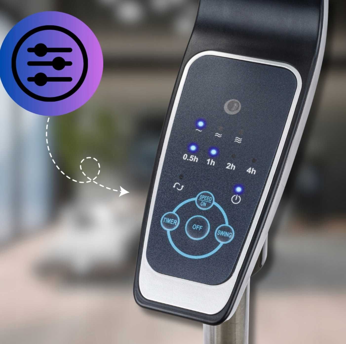 Wentylator Stojący 70 W Wiatrak Podłogowy Timer Do Domu Biura + pilot
