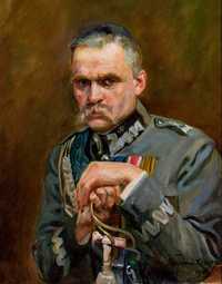 Marszałek Józef Piłsudski. Wojciech Kossak kopia 50x40 cm płótno
