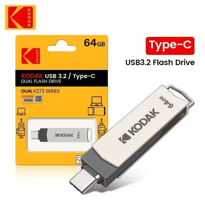 Pen Drive Kodak Dual Flash Drive K273 64GB USB-A / USB-C (3.2)