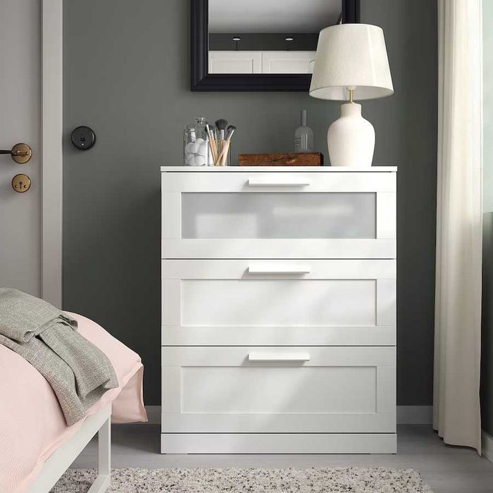 Szafka biała IKEA BRIMNES Komoda 3 szuflady biała 78x96 Nowa w karton