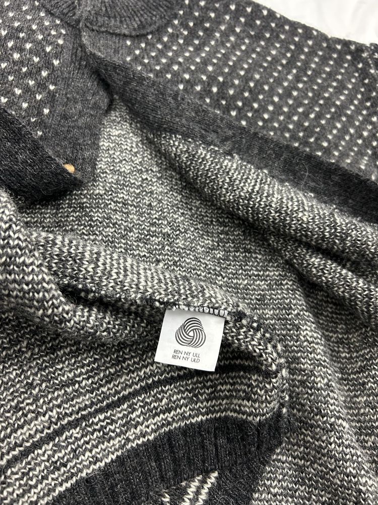 Norweski sweter duży męski 100% wool wełna ciepły vintage zapinany