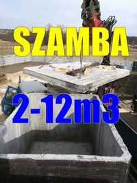 Szambo 7m3 betonowe zbiorniki piwniczki, kanały dostawa montaż