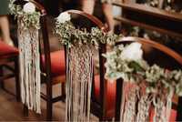 Makrama na krzesła, makrama na krzesło, ozdoba ślub, wesele boho