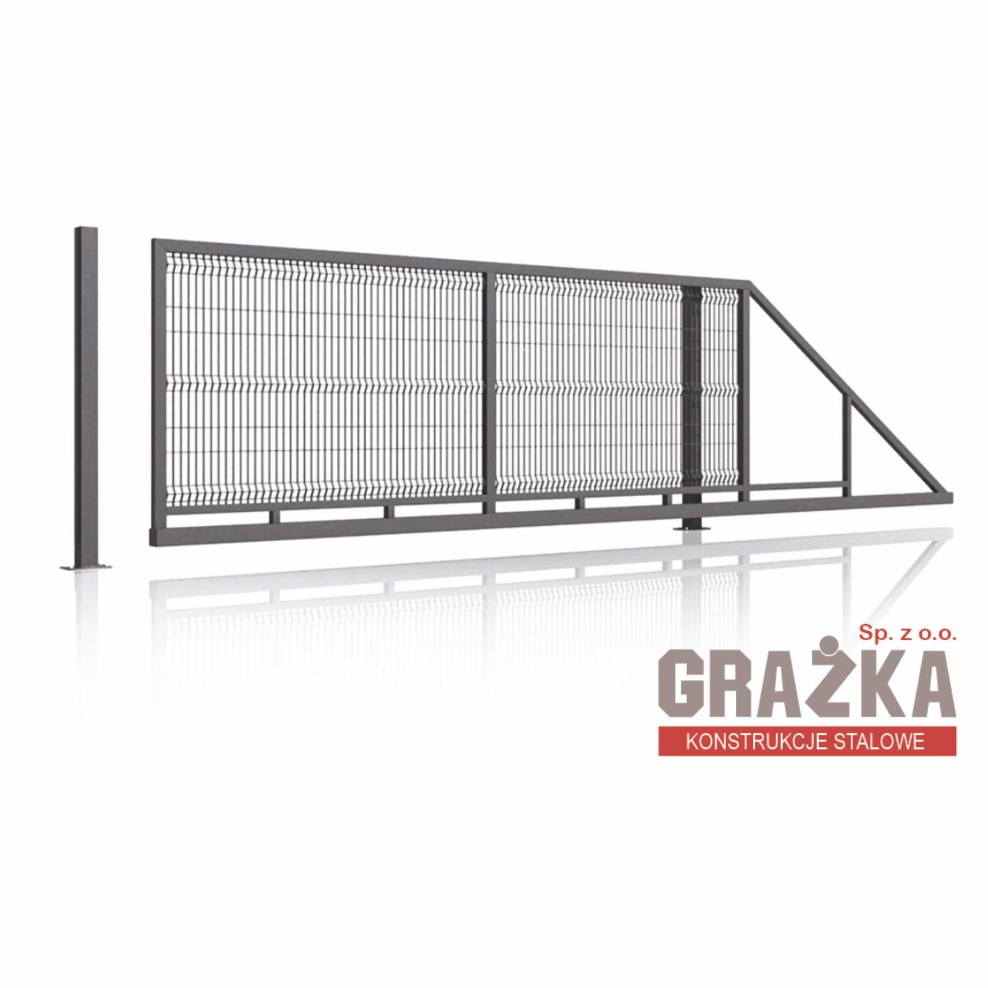 Brama przesuwna panel siatka 3D 4m x 1,42m ocynk+kolor PRODUCENT