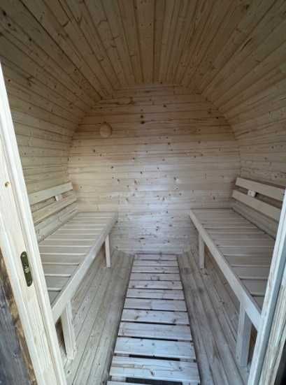 Zestaw. Sauna ogrodowa WOLA BECZKA 180 cm do samodzielnego montażu