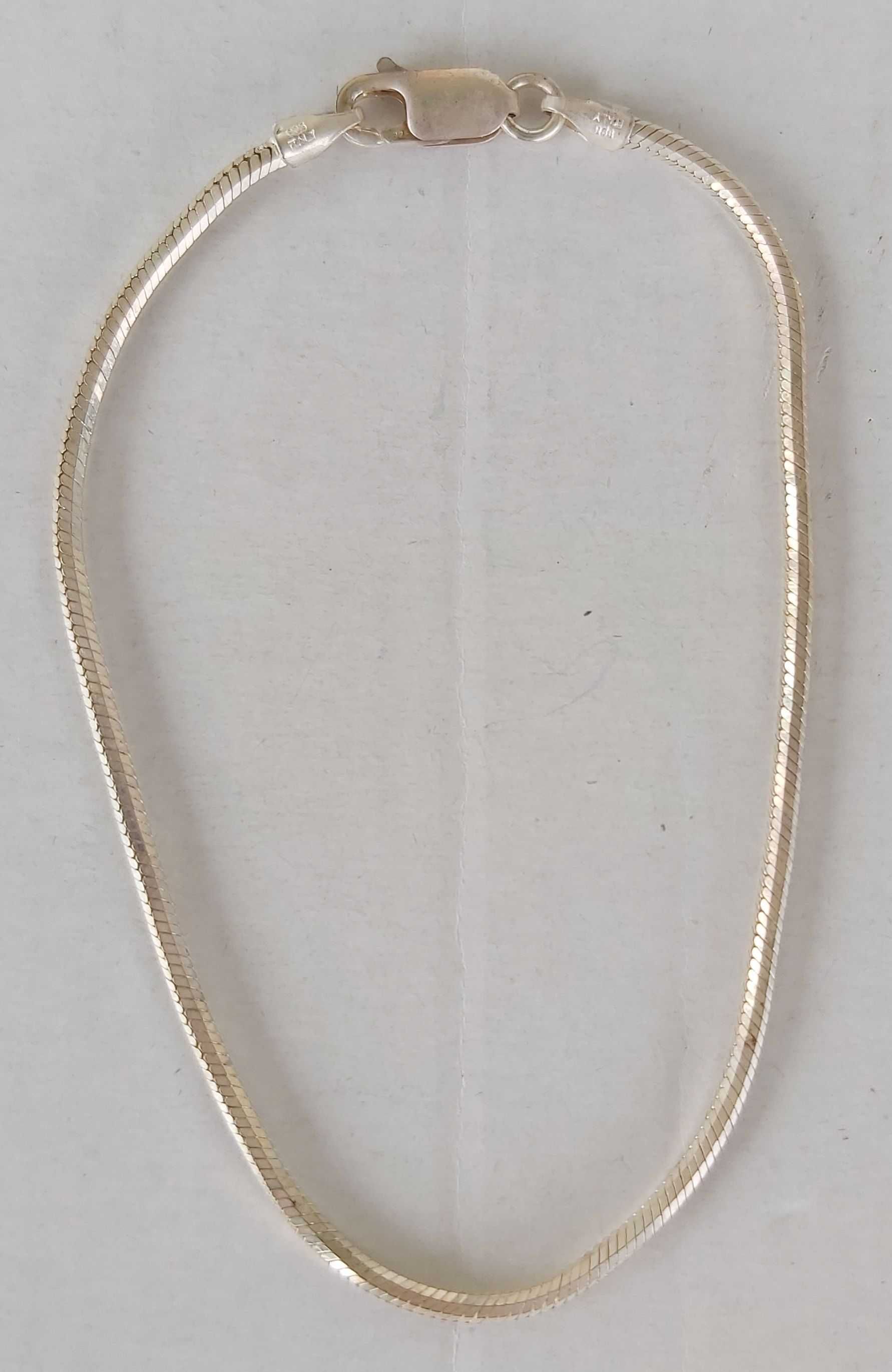 Srebrna Bransoletka Wąska 20cm Próba 925 Nowa Prezent Włoska z Włoch