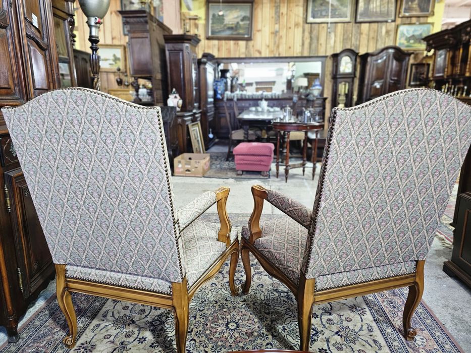 Fotel Ludwik 2 szt kwiaty #676 Antyki Stylowy Węgrów