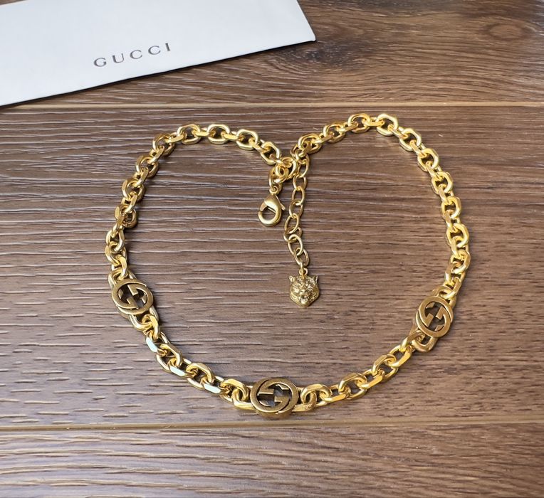 Naszyjnik Łańcuszek Gucci kolor złoty