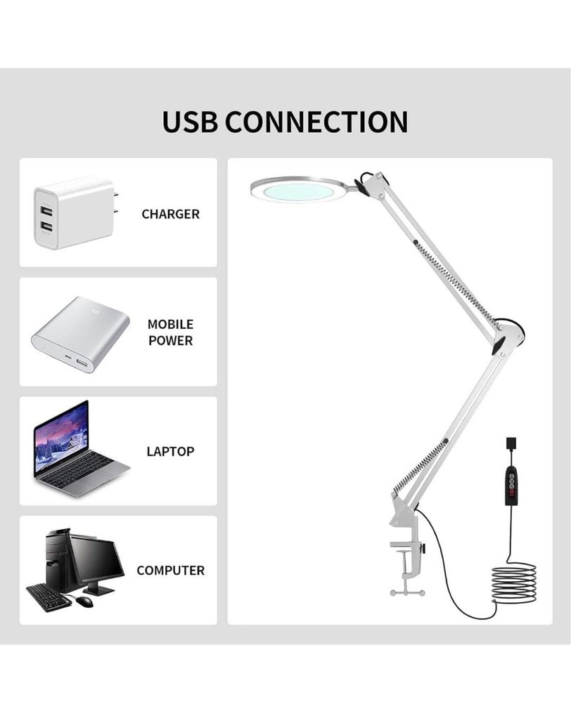 Beyamz Lampa z lupą o średnicy 105 mm z prawdziwego szkła