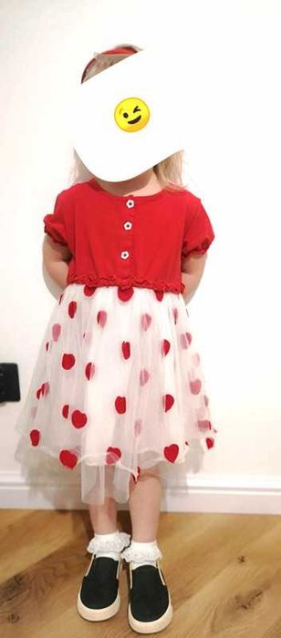 No name tiulowa sukienka serca 98cm 2-3 lata