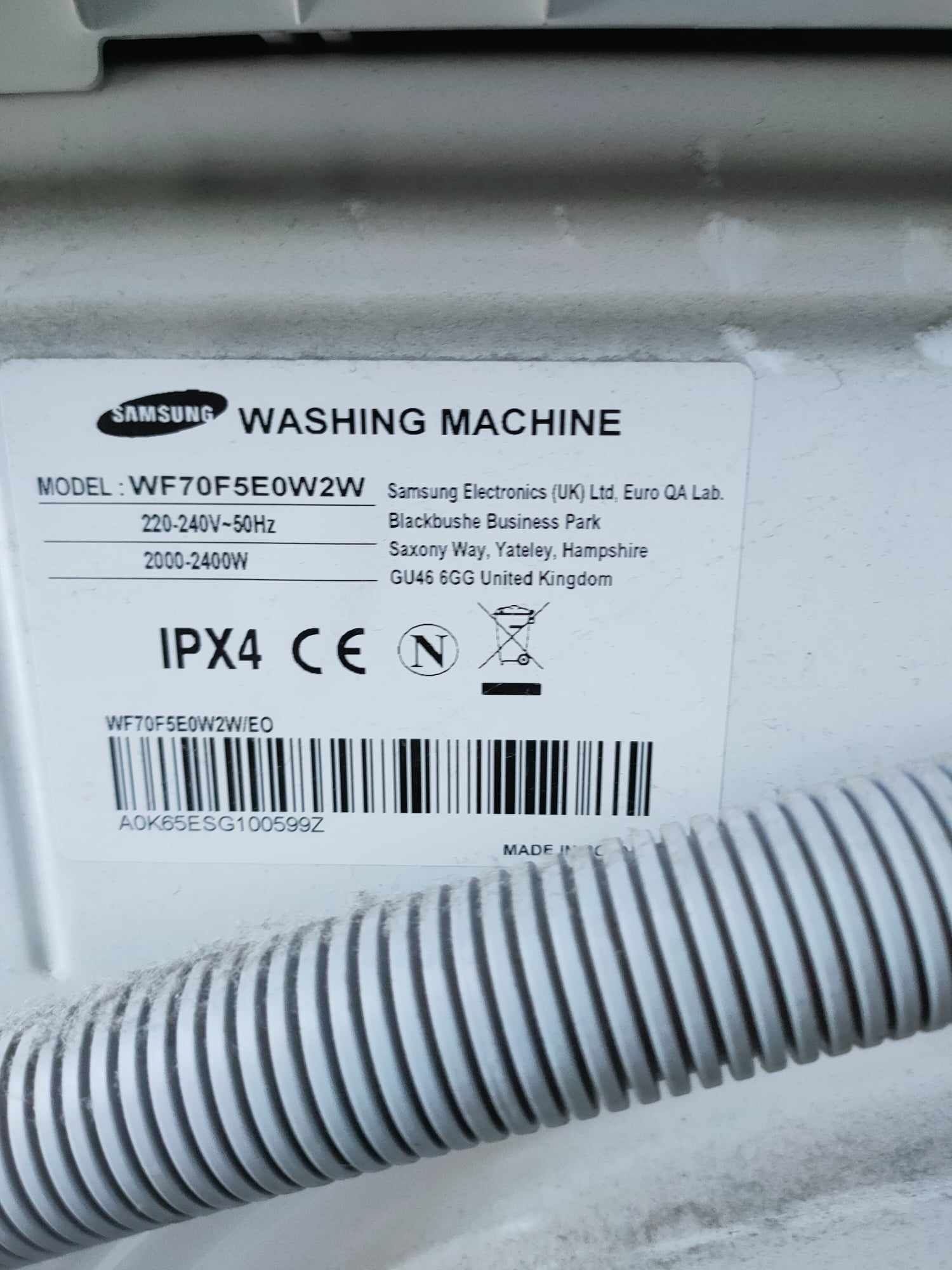 Pralka SAMSUNG eko bubble wf70F5E0W2W EcoBubble 7kg 1200 obr