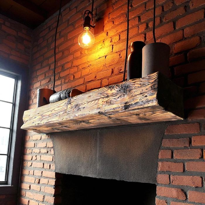 Rustykalne belki deski półka stare drewno belka loft na lampa ozdobna