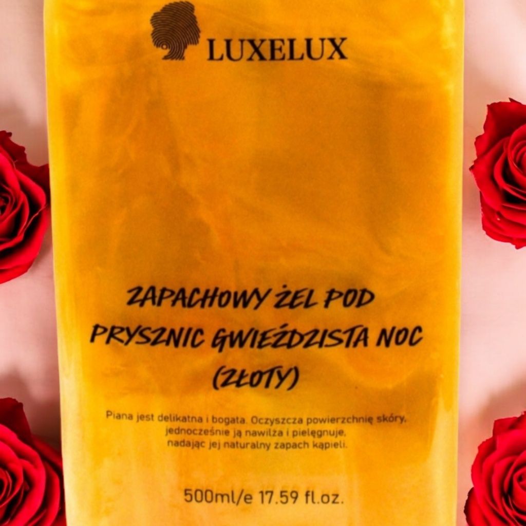 Mega wydajny zapachowy żel pod prysznic Gwieździsta Noc złoty 500ml.