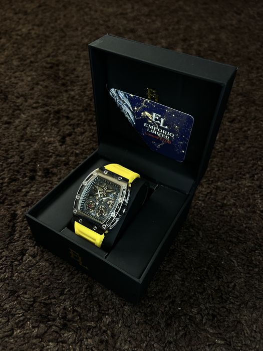 Стильний годинник Milano 1710 E Автомат Жовтий ремінець часы emporio