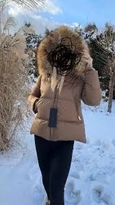 Kurtka puchowa Flo Clo kamel braz futro z lisa cudo!