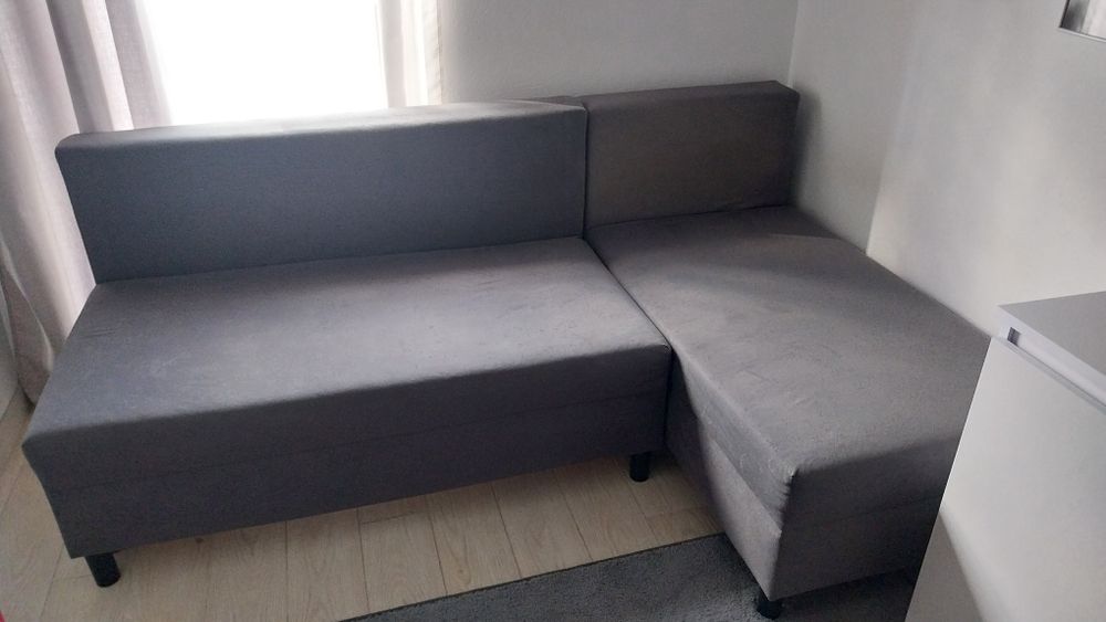 Narożnik z funkcją spania IKEA szary STAN IDEALNY