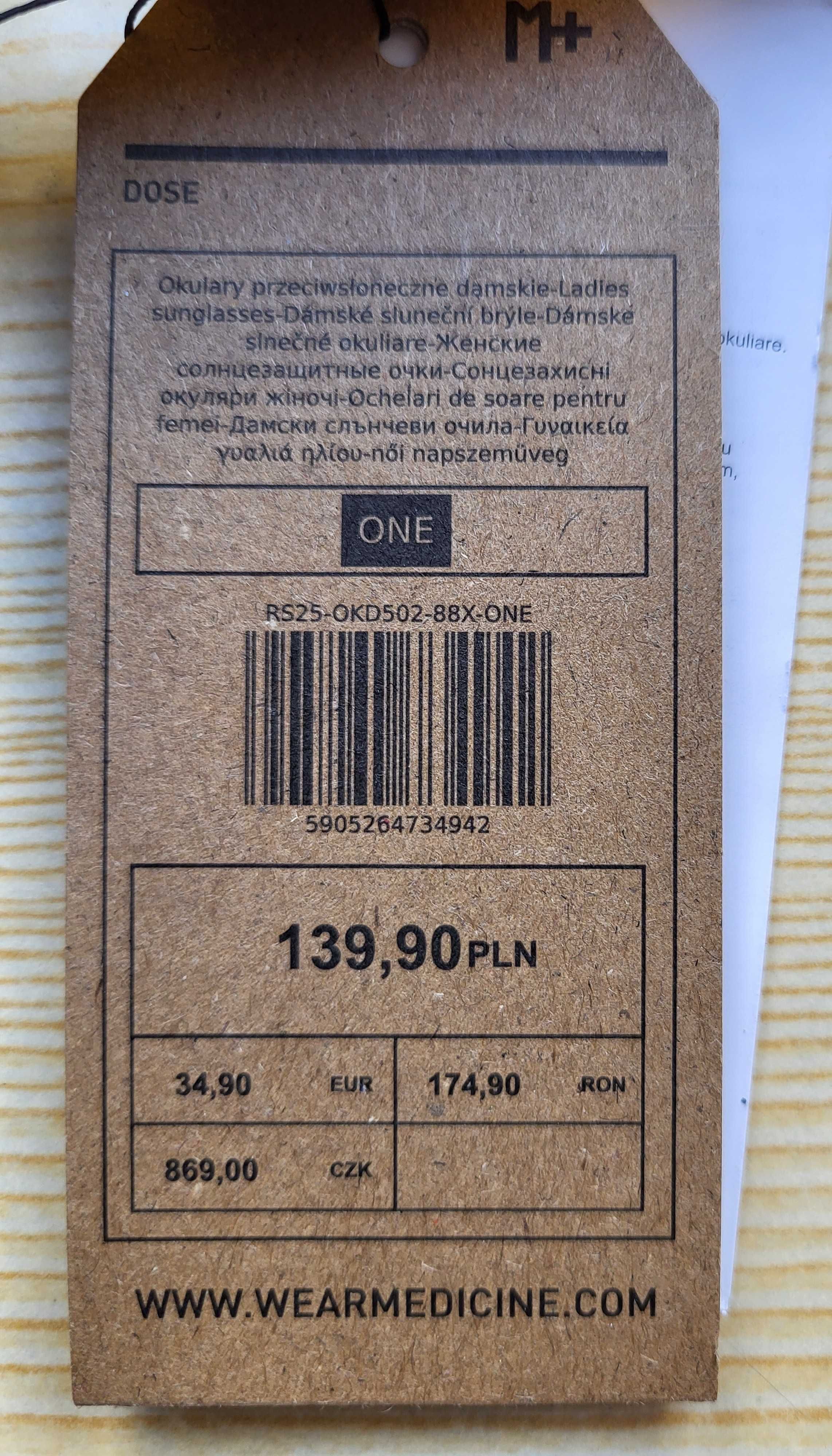 Medicine Okulary p/słoneczne acetat polaryzacja -NOWE 40 zł. TANIEJ