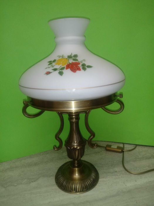 Duże lampy retro stołowo - gabinetowe a'la naftowe