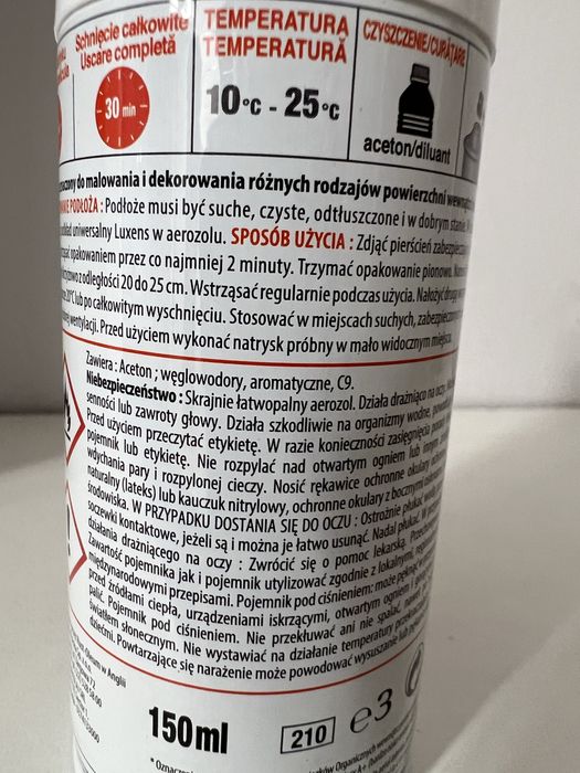 Okazja! Luxens lakier dekoracyjny biały do zewnątrz na zewnątrz 150 ml