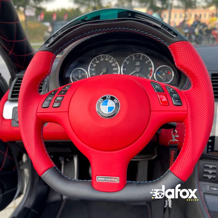 Kierownica do BMW E46 E39 E53 M3 M5 płaski dół LED wyświetlacz screen