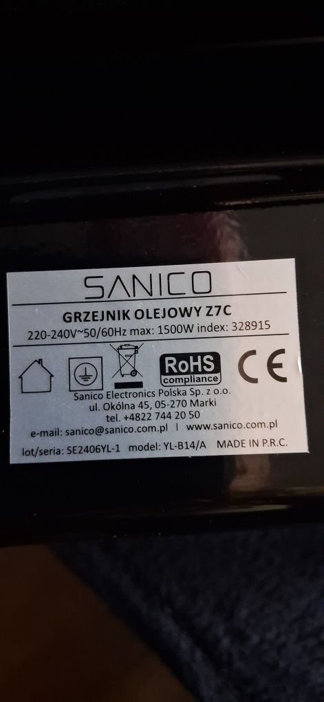 Grzejnik olejowy Z7C -elektryczny